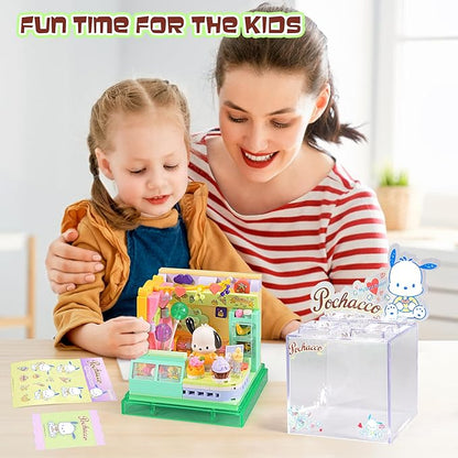 Cute Building Bricks Blocks Toys Miniature Sets with Transparent Display Fun Toy Collectible Gift for Fans Girls Birthday Party Supply Decorations Room Décor Plush Stickers Stuff Age 3 4 5 6