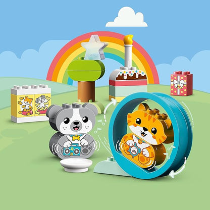 LEGO DUPLO My First Puppy &amp Kitten with Sounds 10977 Pet Animal Toys for Toddlers 1 .5-3 Years Old Early Development Set with Large Bricks