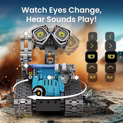 Sillbird Robot Building Kit with Remote Control STEM Gifts for Kids Age 8-12 Coding Robotics Technic Toy Set for Boys' Birthday Buildable 5-in-1 Models with 473 Pieces