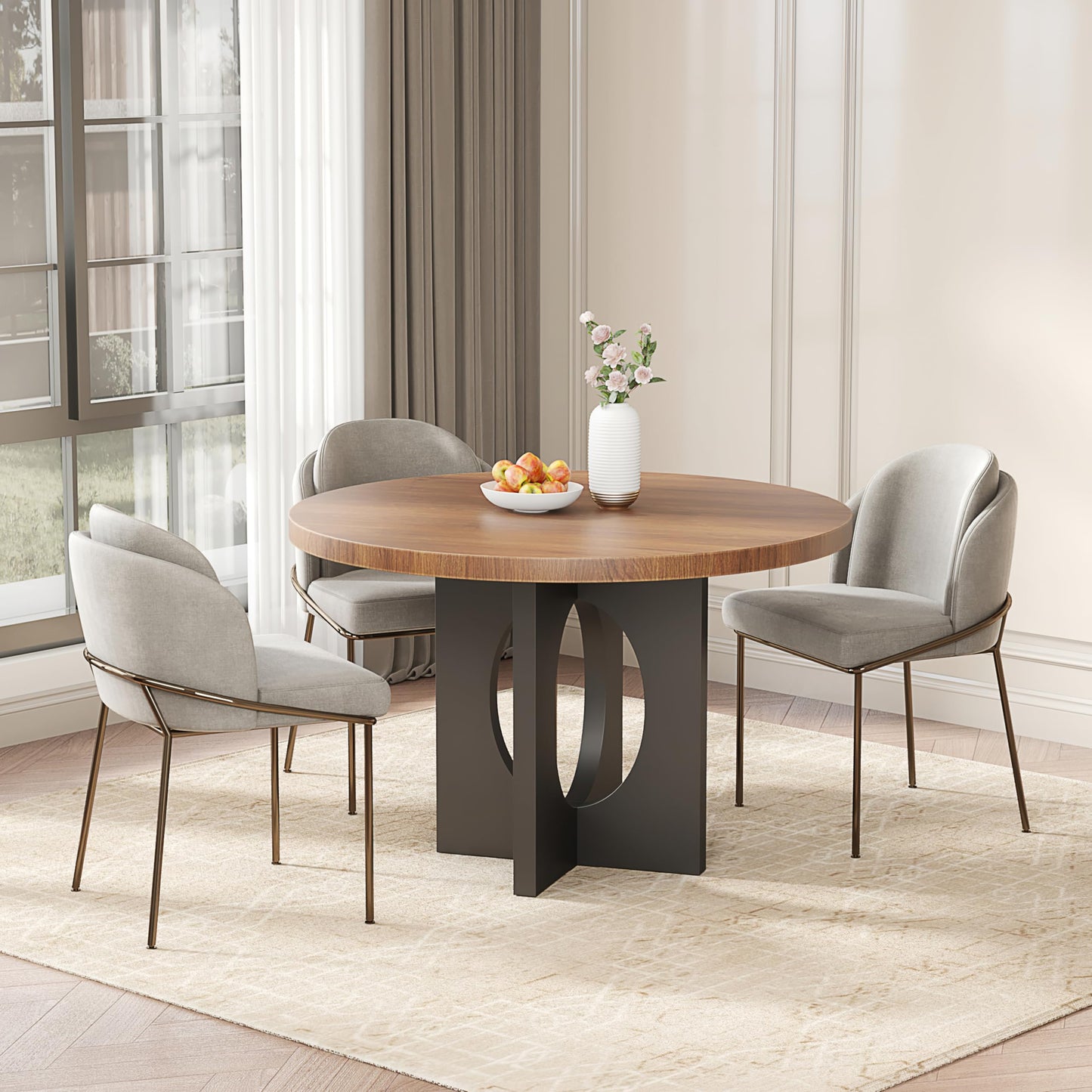 FUSHIAIPTC Heavy Duty Dining Table Base, 30 Inch Metal Leg, Modern Reinforced Steel Office Base, Glass, Wood and Marble Table Tops are All Adaptable