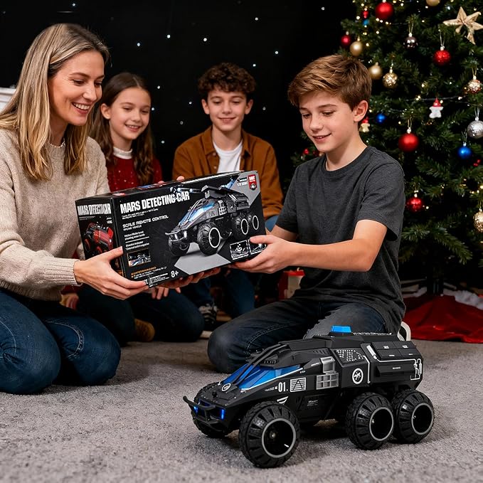 Remote Control Car 6-Wheel Drive 2.4GHz 1:12 RC Truck Toy Off Road with Headlights Turn Signal Lights and 2 Rechargeable Batteries Gifts for Kids Adults Age 8+ (Yellow)