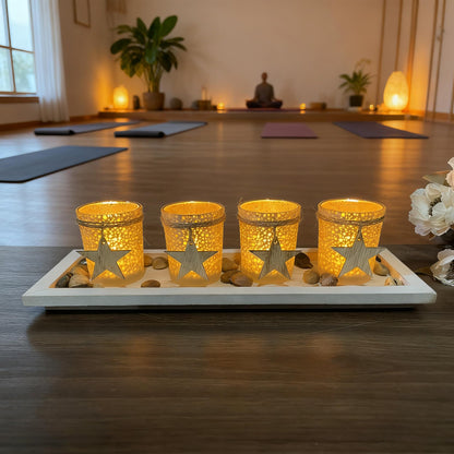 Glass Candle Holders Set for Wedding Party Romantic Dinner Table Centerpieces Home Festival Windowsill Bridal Shower Decor
