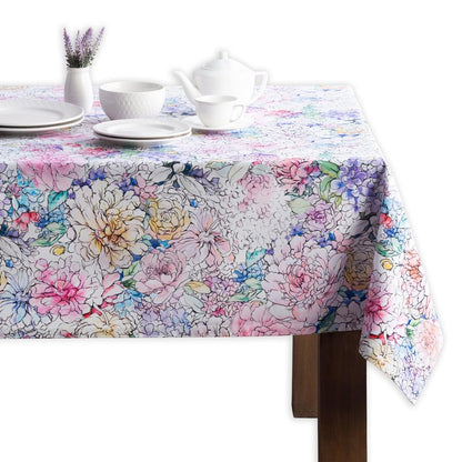 Maison d' Hermine Table Cloth Square Table 100% Cotton 54 x 54 Inches Tablecloth Reusable Decorative for Dining Kitchen Room Farmhouse Home Gifts for Mothers Day Spring Summer - Floral Love