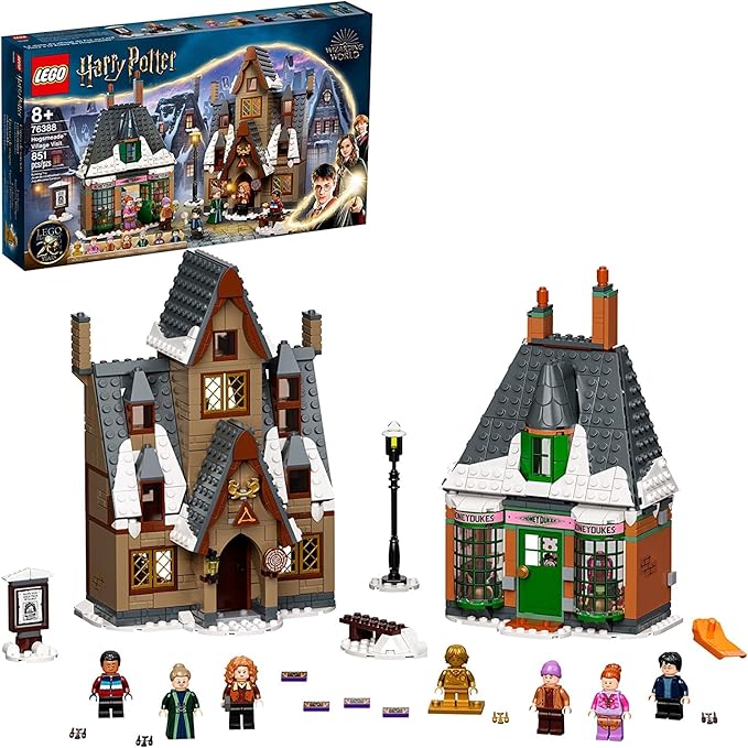 LEGO Harry Potter Hogsmeade Village Visit Building Toy 76388 20th Anniversary Harry Potter Set Birthday Gift Idea for Kids Girls Boys Age 8+ Years Old with Collectible Golden Ron Weasley Minifigure