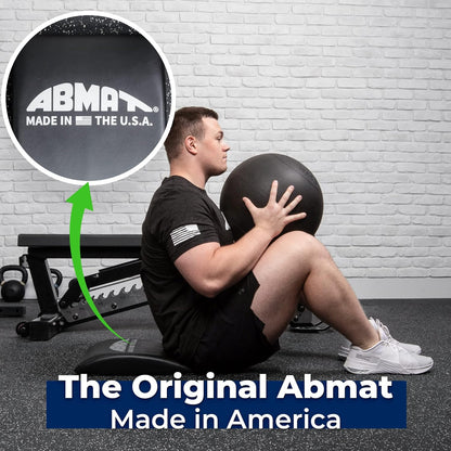 ABMAT Sit Up Mat- The Original Abdominal and Core Trainer Mat for Full Range of Motion Sit ups, Crunches and Ab Workouts Black Vinyl