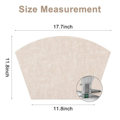 Homaxy Round Table Placemats Set of 6, Washable Wedge Shaped Faux Leather Table Mats, Wipeable Kitchen Dinner Place Mats for Indoor Outdoor, Beige
