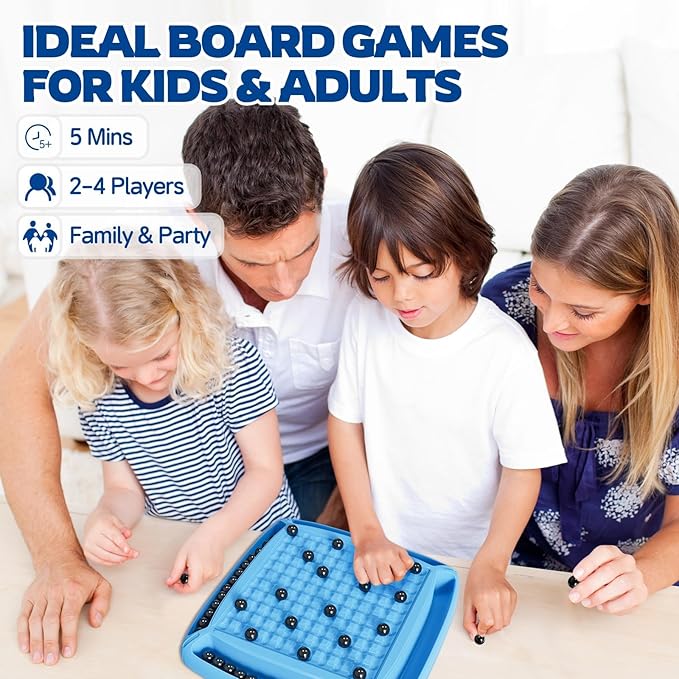 Magnet Game Magnet Chess Game for Kids 8-12 with 28pcs Magnetic Board Games for Kids and Adults Gifts for Boys &amp Girls 2-4 Players (Blue 28)
