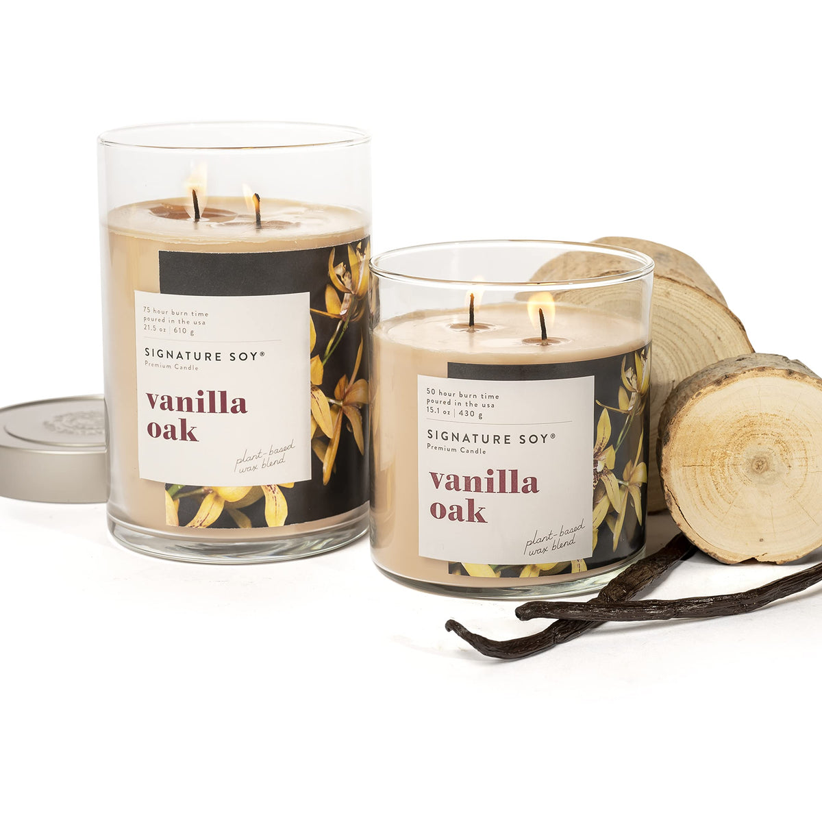 Signature Soy Lidded Vanilla Oak Scented Candle, Extra Large Jar