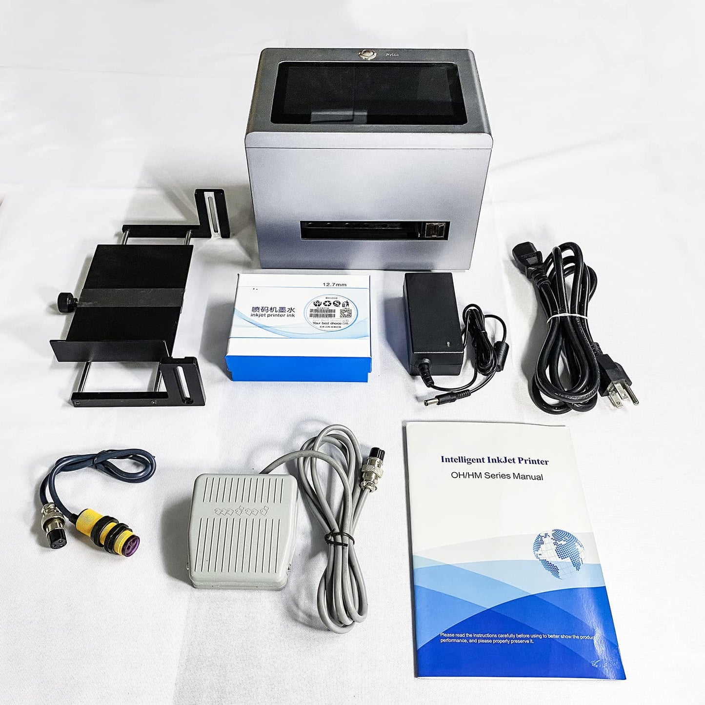 WELCZEK JHX2 Intelligent Inkjet Coding Machine with 7 Inch Color Touch Screen Quick-Drying Online Batch Coding Printer for Date, Picture, Barcode, Qr Code, Label, Variable Data etc