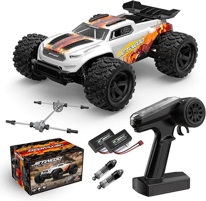 Jetwood 1:18 RC Car 36+ KPH Fast Remote Control Monster Truck with 2 Batteries 4WD Adult RC Truck Ready-to-Run for Beginners All Terrain Off-Road RC Buggy JC18W