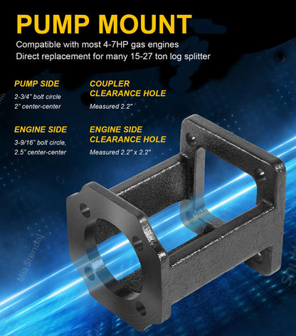 Deargooday Log Splitter Build Kit: 13 GPM Pump, Coupler, Pump Mount, Bolts, for Huskee, Speeco, etc. for DIY Splitter Project or Repair, for 3/4" Engine Crankshaft