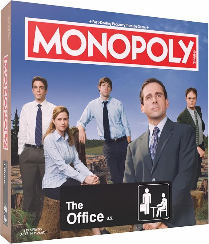 Monopoly: The Office Board Game Featuring World's Best Boss Mug Dundee Award Box of Paper &amp More Buy Sell Trade Scranton’s Locations from Reception to The Conference Room Officially License