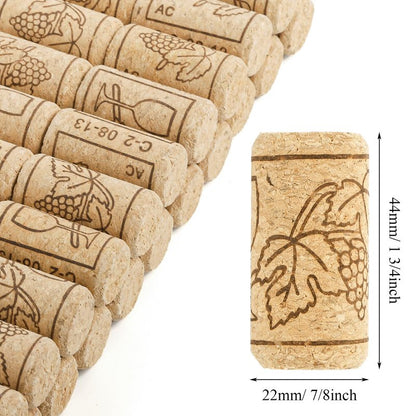 Tebery 100 Pack #8 Natural Wine Corks, 7/8" x 1 3/4" Premium Straight Cork, Wine Stopper for Corking Wine Making Art Projects