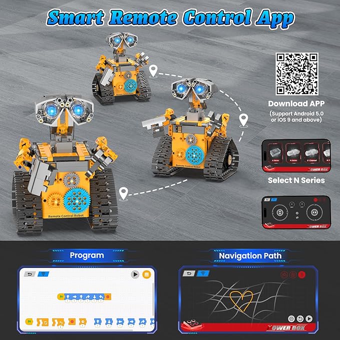 Robot Building Kit Toys for Boys Age 8-12 with 700 Pcs 3 in 1 Robotics Excavator Garbage Truck with App &amp Remote Control Coding Robot Building Set Birthday Gifts for 8-14 Years Old Boys
