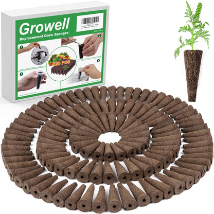 Growell 54 Pods Hydroponics Growing System Kit & 120 Pack Grow Sponges