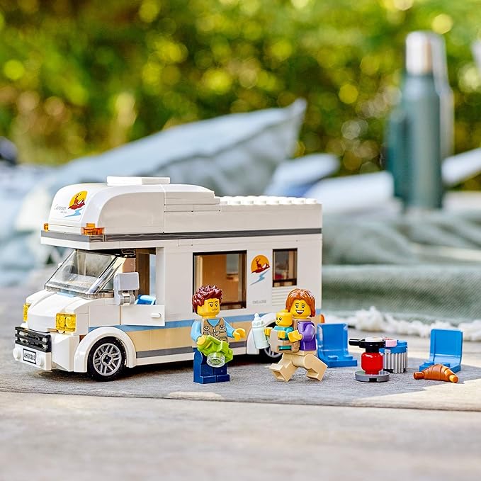 LEGO City Great Vehicles Holiday Camper Van 60283 Toy Car for Kids Ages 5 Plus Years Old Caravan Motorhome Gifts for Boys and Girls