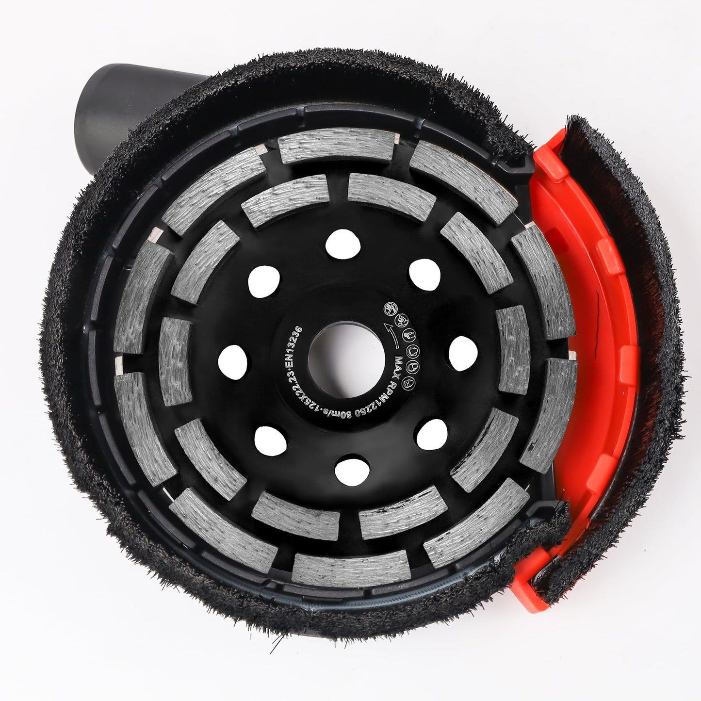 HERZO Surface Grinding Dust Shroud for Angle Grinder, Universal 4.5"/5" + Diamond grinding cup wheel 5 inch