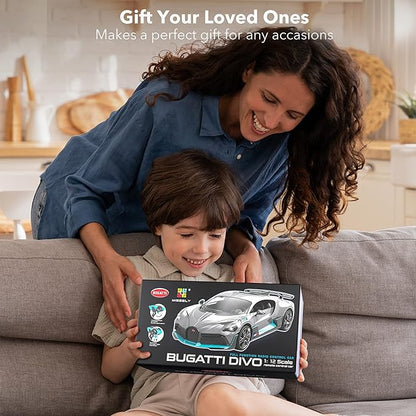 MIEBELY Remote Control Car Bugatti Divo 1/12 Scale Rc Cars 12Km/h 2.4Ghz Licensed Model Car 7.4V 900mAh Toy Car Headlight for Adults Boys Girls Age 6-12 Years Birthday Ideas Gift