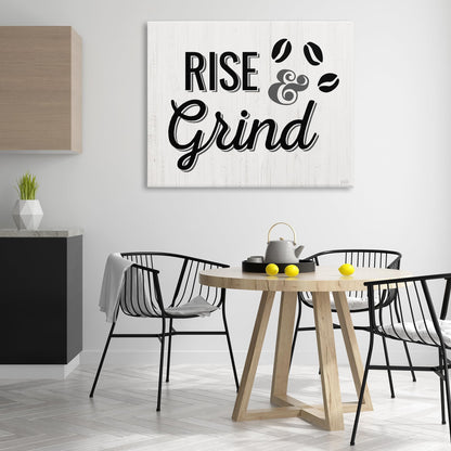 Stupell Industries Rise & Grind Coffee Beans Canvas Wall Art Design by Natalie Carpentieri, 48 x 36