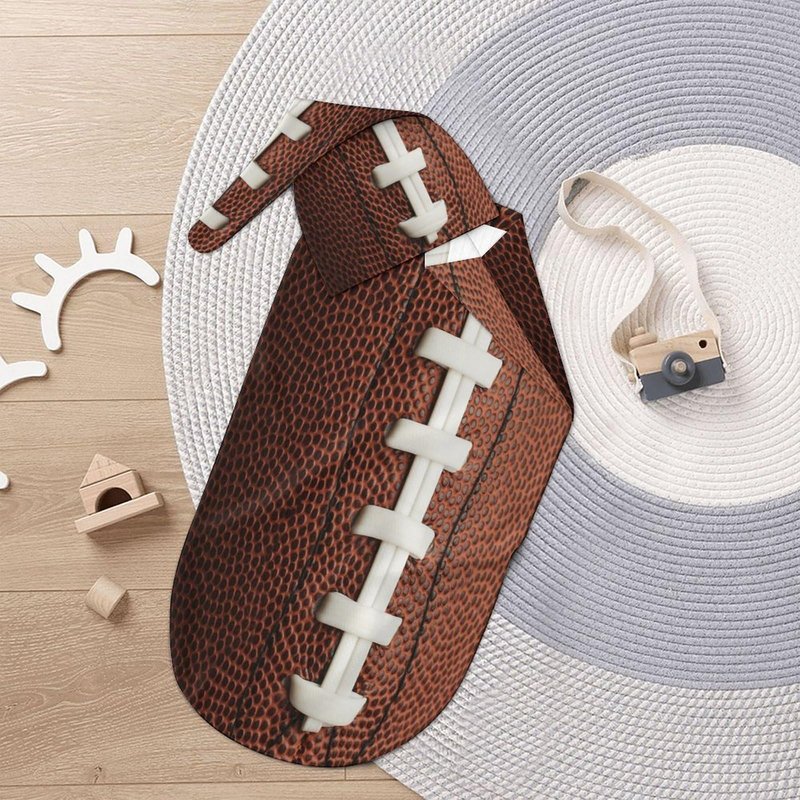 Football Newborn Swaddle Blanket with Beanie Hat, Soft Sleep Sack, Wraps - Gifts for Boys & Girls