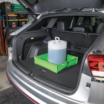 5 Gallon HDPE Oil Storage Container Automotive | - Leak Proof Translucent Plastic Carboy with Handle - ext. Dia. 11.5" x 14.75" H. - Made in USA