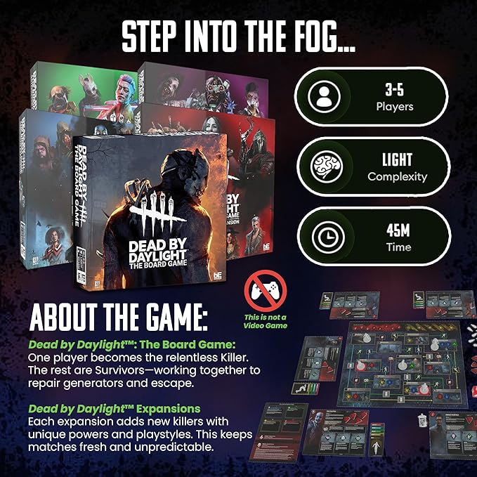 Dead by Daylight The Board Game | Horror Game with Miniatures | Survival Strategy Game for Adults and Teens | Ages 17+ | 3-5 Players | Average Playtime 30-60 Minutes | Made by Level 99 Games