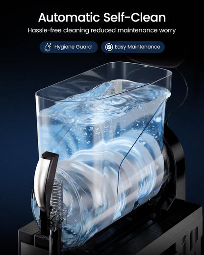 ICEVIVAL 15L Commercial Slushie Machine, Margarita Frozen Drink Machine with Independent Controls & LED，Commercial Slushy Machine Top for High-Traffic Bars Restaurants, ETL Certificated