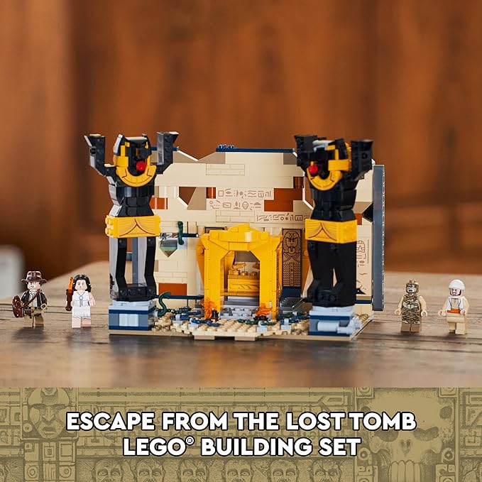 LEGO Indiana Jones Escape from The Lost Tomb 77013 Building Toy Featuring a Mummy and an Indiana Jones Minifigure from Raiders of The Lost Ark Movie Gift Idea for Kids Ages 8+