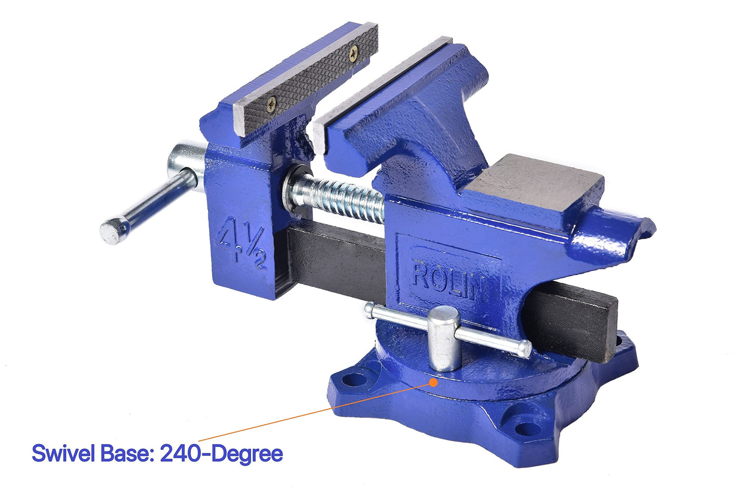 Rolin Vise Bench Vise 4-1/2 Inch With 240 Degree Swivel Base Clamp Tools Home Vises Rotation Base