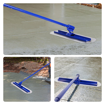 "Meticuloso Concrete Trowel with Extension Rod, Concrete Mixer, Wall Smoothing Polishing Machine and Bull Float, 48''x12'' Concrete Float, Stainless Steel Concrete Bull Float Kit"