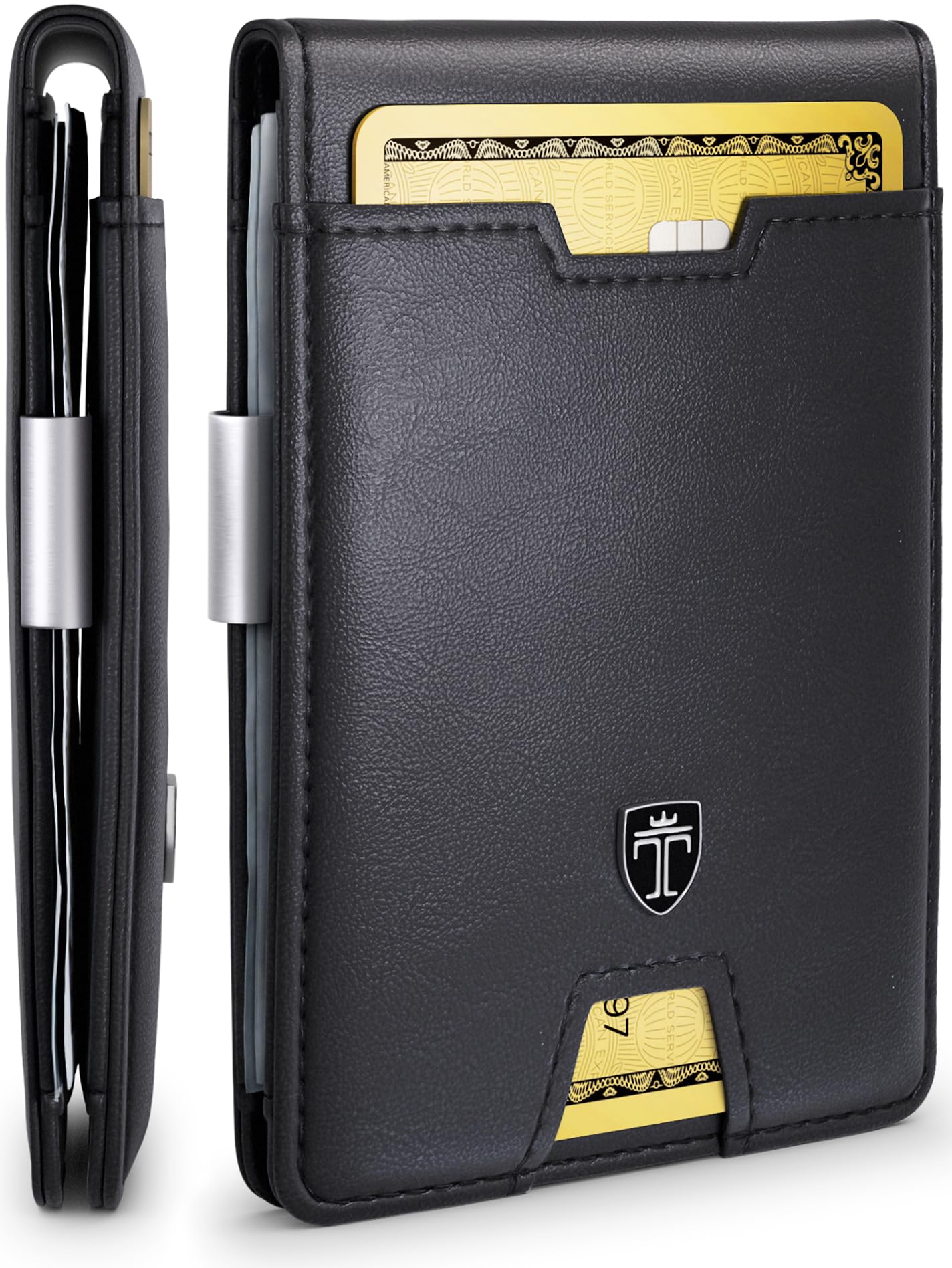 TRAVANDO Mens Slim Wallet with Money Clip AUSTIN RFID Blocking Bifold Credit Card Holder for Men with Gift Box