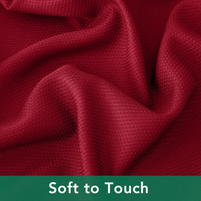 Biscaynebay Textured Fabric Christmas Rectangle Table Cloth 90x132 Inch, Red Water Resistant Tablecloths for Dining, Kitchen, Wedding and Parties, Machine Washable