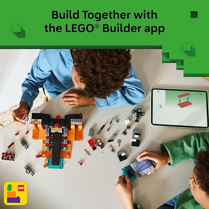 LEGO Minecraft Wither Battle Building &amp Pretend Play Toy for Boys &amp Girls - Video Game Playset &amp Toy Figures for Kids Ages 8+ - W/Crimson Warrior Minifigure &amp More - Gift Idea for Bir