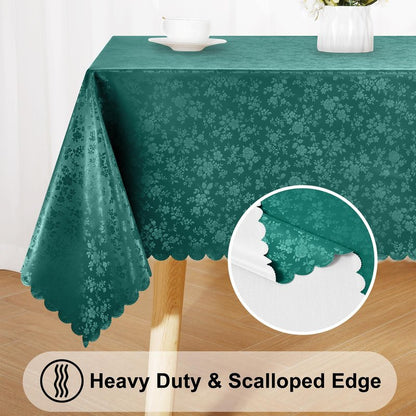 Smiry Square Table Cloth, Waterproof Heavy Duty Vinyl Tablecloths, Wipeable Washable Table Cover for Kitchen and Dining Room (Green, 54" X 54")