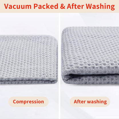 Homaxy 100% Cotton Waffle Weave Kitchen Dish Towels, Ultra Soft Absorbent Quick Drying Cleaning Towel, 13 x 28 Inches, 4-Pack, Light Gray