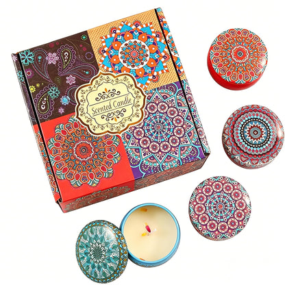 Mothers Day Gifts Scented Candle Gift Set Soy Candles for Home Scented, Vacation, Relaxation & Spa Birthday Gift for Women MOM (Daily Gifts, 4)