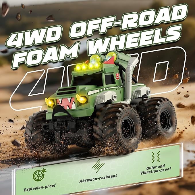 Remote Control Car Waterproof Monster Truck Toys RC Cars for Boys 1:18 Amphibious 4WD All Terrain Off-Road Pickup Toy Trucks Christmas Birthday Gift Boys Girls Kids Ages 6 7 8-12 Years Old