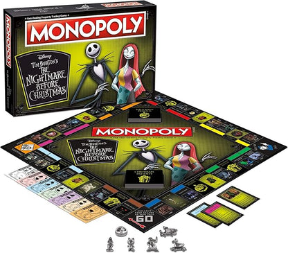 Monopoly Disney Nightmare Before Christmas Board Game | Collectible Monopoly Tim Burton Nightmare Before Christmas Movie | Collectible Monopoly Tokens