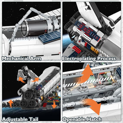 JMBricklayer Space Shuttle Building Sets for Adult Airplane Spaceship Space Toys for Kids Teens Gifts for adults Boys Girls 8 9 10 11 12 13 14+ Collectible Display Model with Adjustable Stand 70122
