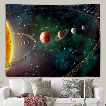 Outer Space Planet Tapestry, Universe Galaxy Solar System Earth Art Tapestries Wall Hanging for Men Kids Bedroom College Dorm Living Room Office Science Decor 40X30", Cool Hippie Poster Blanket