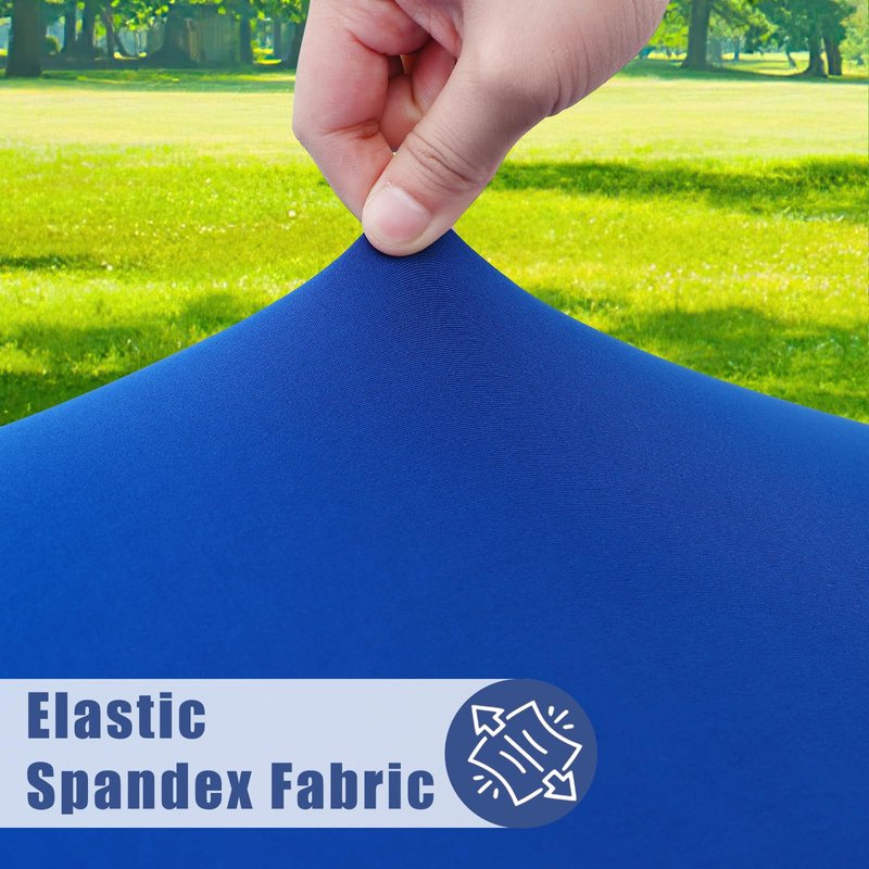Moosfor Round Spandex Tablecloth, Elastic Fitted Waterproof Tablecloths for 31"-35" Tables, Stretch Washable Picnic Table Cover for Camping, Dining, Indoor and Outdoor, Blue