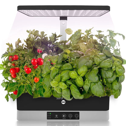 Hydroponic Herb Garden 11 Pods, Indoor Growing System,Smart Indoor Plant System w/Height Adjustable LED Grow Light (Black)