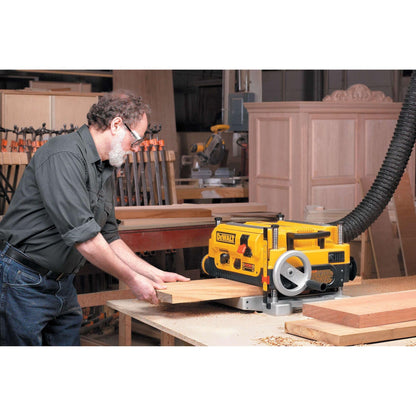 DEWALT Planer, Thickness Planer, 13-Inch, 3 Knife for Larger Cuts, Two Speed 20,000 RPM Motor, Corded (DW735)