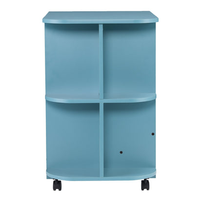 SEI Furniture - Stradville Expandable Rolling Sewing Table Craft Station - Turquoise - Transitional Design, Blue Finish - Ideal for Living Room, Bedroom (HZ8665)