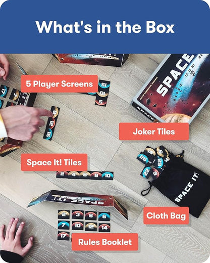 SimplyFun Space It! - Educational Kids’ Game - Math Game for Kids Focused on Skip Sequencing - 2-5 Players Ages 8 &amp Up