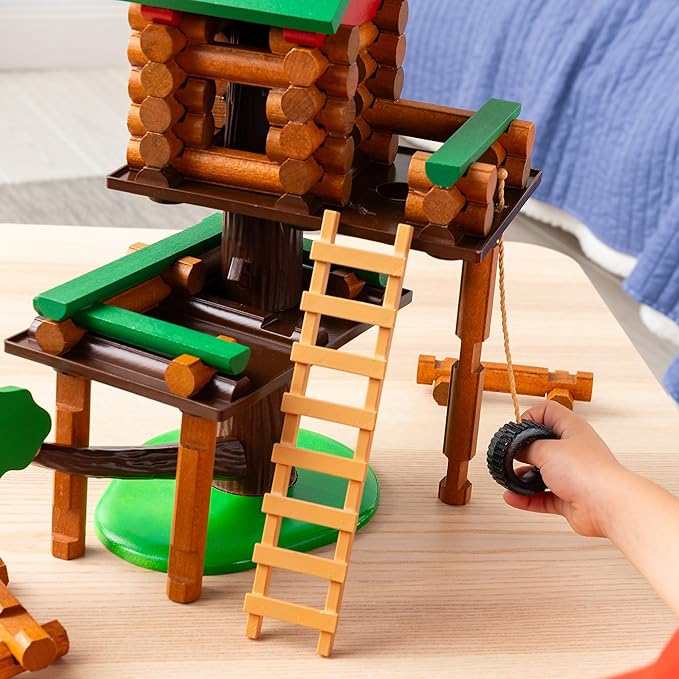 Lincoln Logs 2 Tiered Tree House Building Set Educational Toy Gift for Kids Girls and Boys STEM Retro Classic Toy