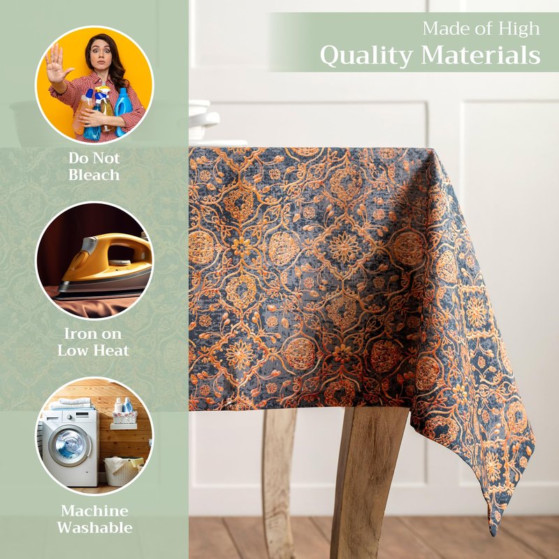Maison d' Hermine Table Cloth Rectangle Table 100% Cotton 54 x 72 Inches Fall Tablecloth Reusable Everyday Use for Thanksgiving Christmas Decorations Dining Farmhouse Party (Imperfection)