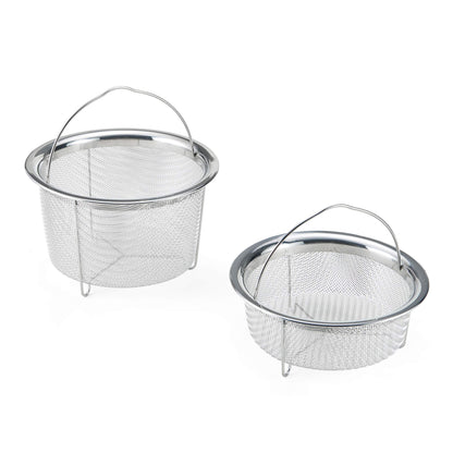 Instant Pot Official Mesh Steamer Basket Set, Stainless Steel, Dual-Purpose Steamer & Strainer, Easy-Lift Handle, Dishwasher Safe, Rust-Resistant, Essential Accessory for Healthy Cooking