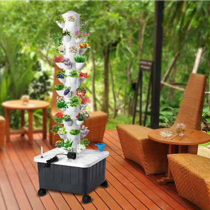 LGEXRCH Hydroponics Growing System Indoor Vertical Garden Planter Indoor Smart Garden Kit with Pump and Movable Water Tank Vegetable Plant Gift for Gardening Lover (50 Plant)
