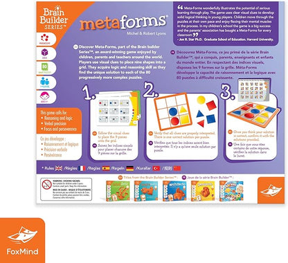 FoxMind Games: MetaForms Logic and Deductive Reasoning Puzzle Game 80 Smart Puzzles to Work Through 6 Levels of Complexity Develops STEM Skills 1+ Players for Ages 5 and up